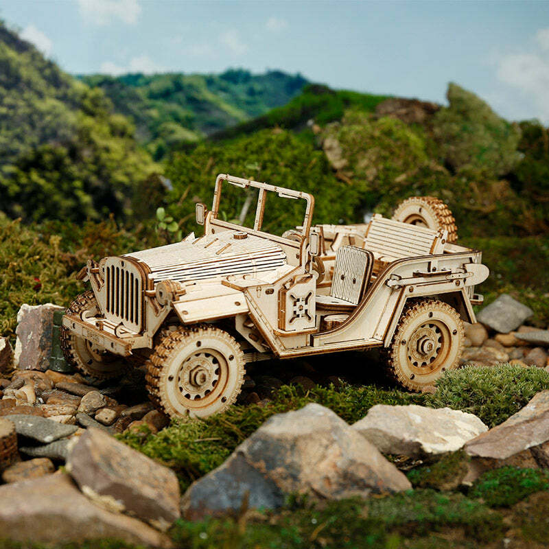 3D Modern Wooden Puzzle - Army Field Car