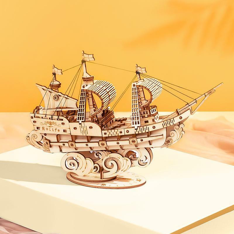 3D Modern Wooden Puzzle - Sailing Ship