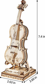 3D Modern Wooden Puzzle - Cello