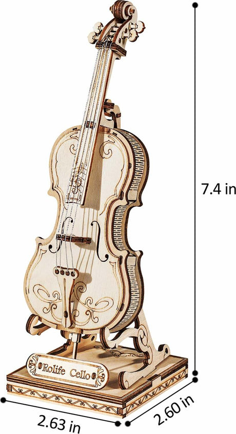 3D Modern Wooden Puzzle - Cello