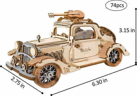 3D Modern Wooden Puzzle - Vintage Car