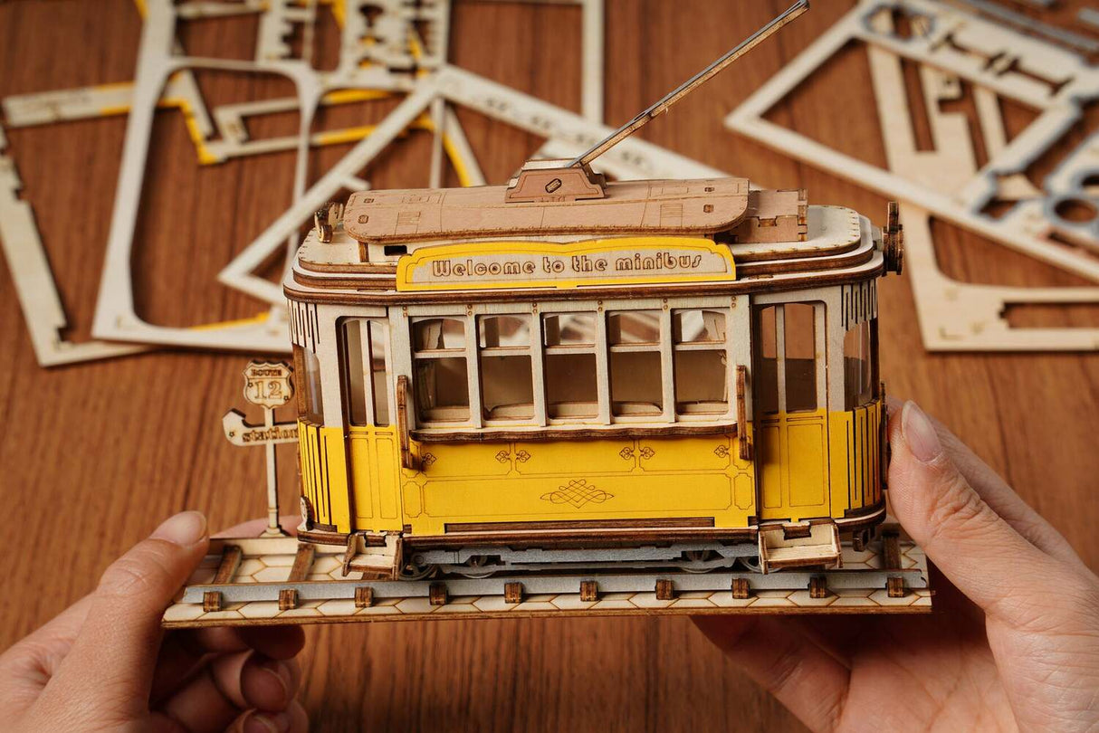 3D Modern Wooden Puzzle - Tramcar