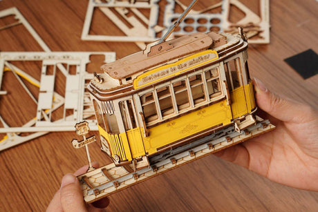 3D Modern Wooden Puzzle - Tramcar