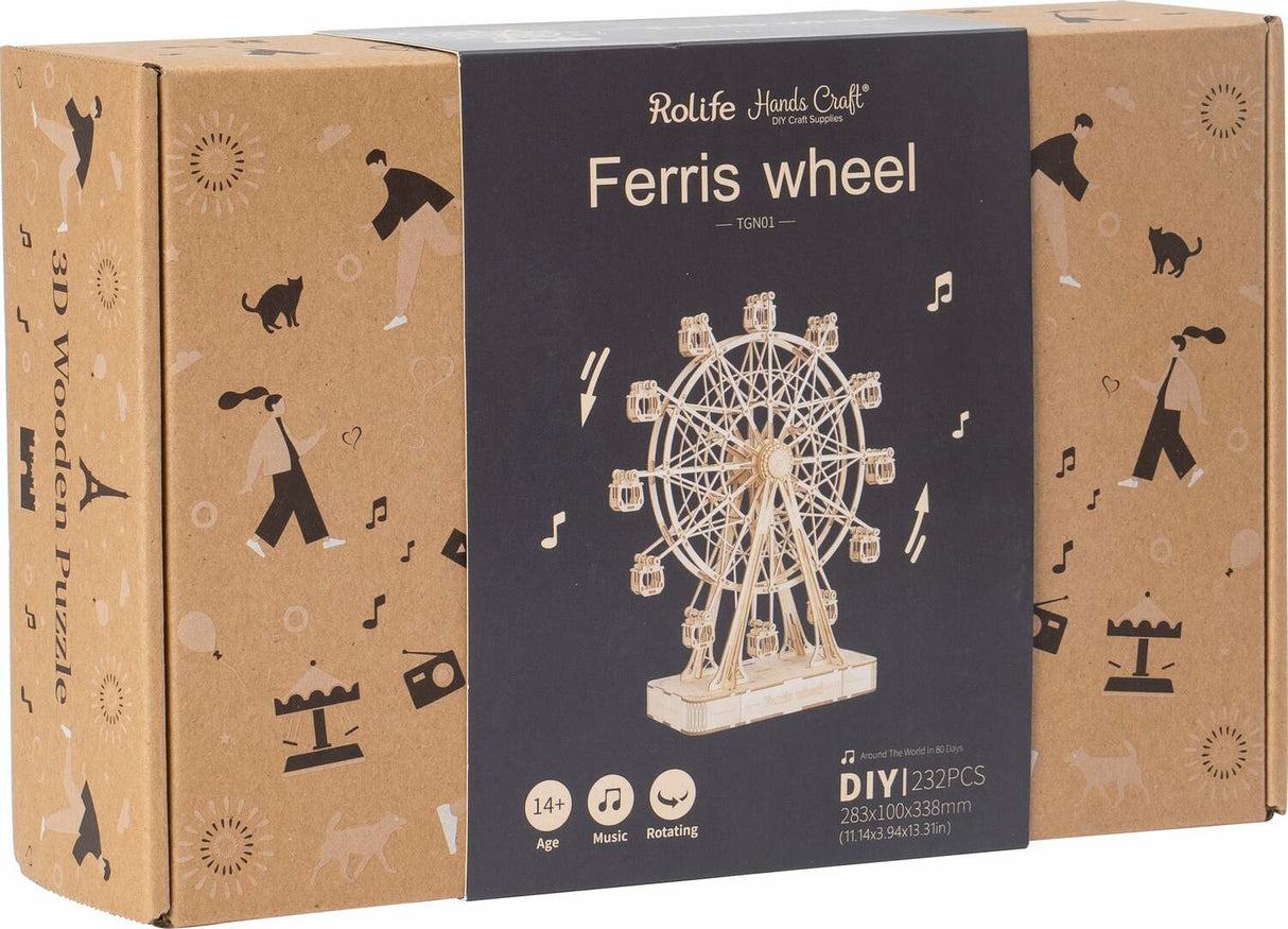 3D Modern Wooden Puzzle Muxic Box - Ferris Wheel