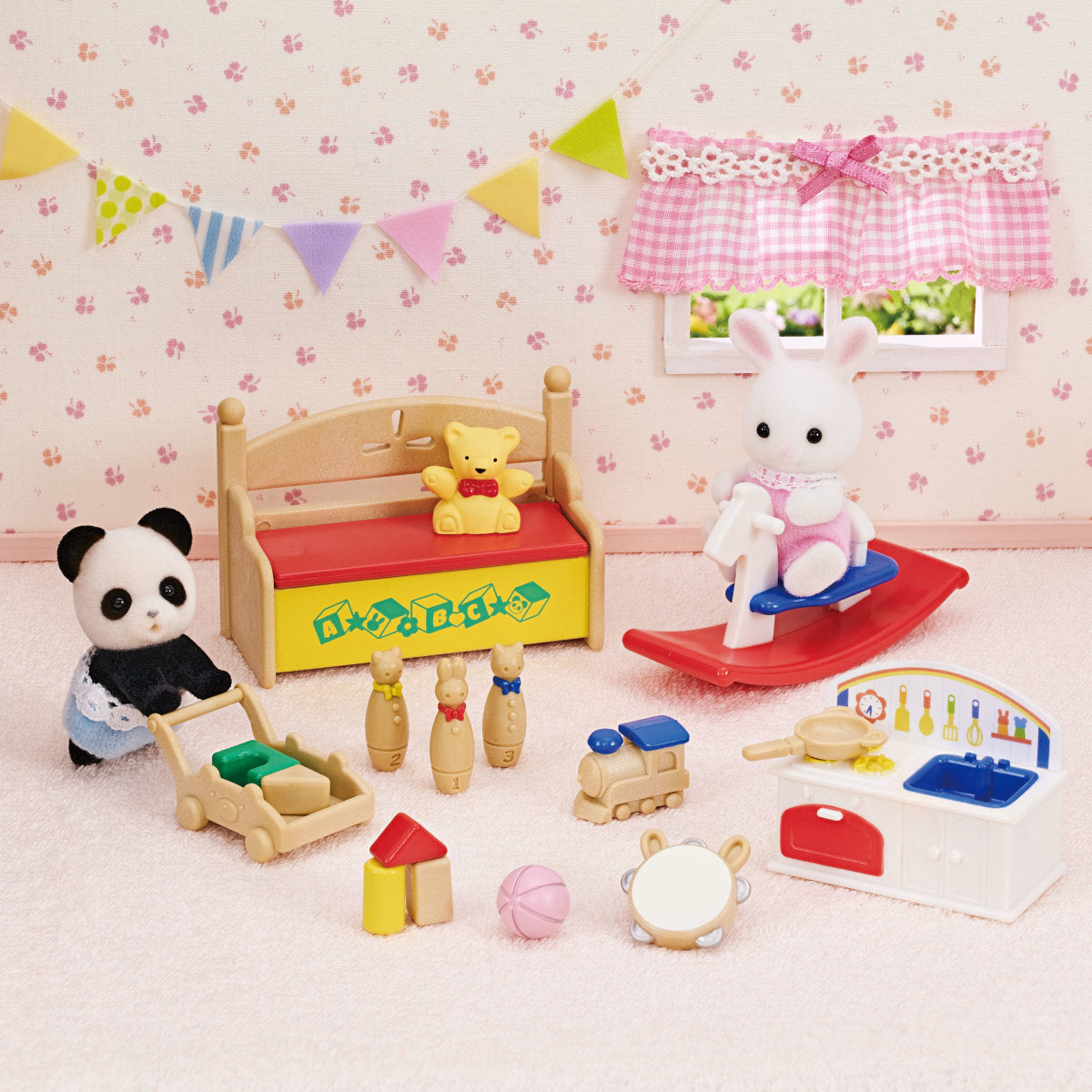 Calico Critters Baby's Toy Box -Snow Rabbit & Panda Babies