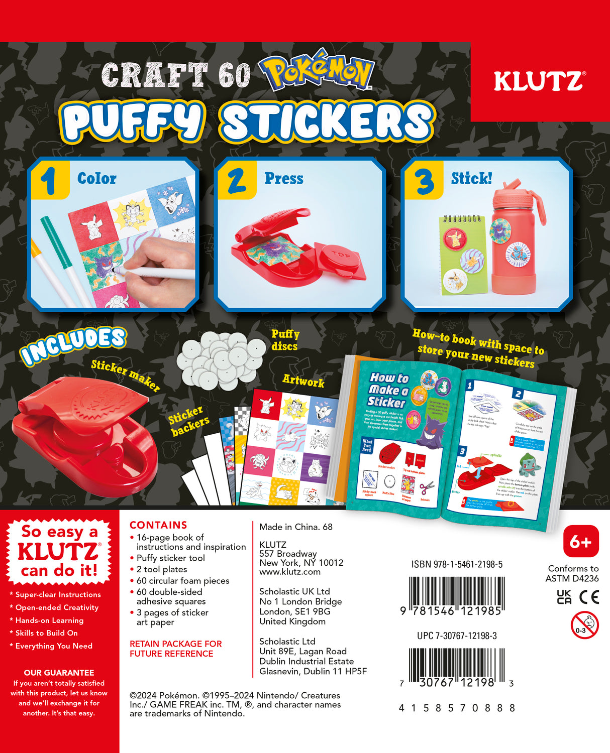 Pokemon Color-In 3D Puffy Stickers