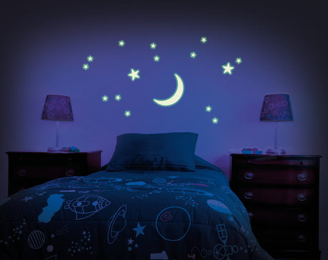 Glow Crescent Moon & Stars