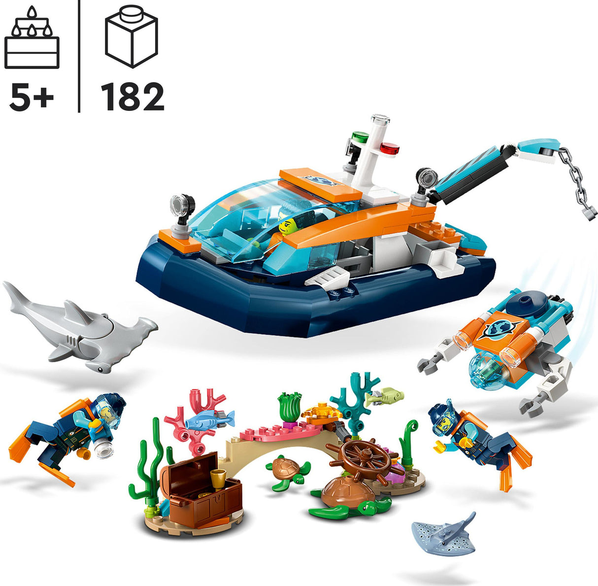 LEGO® City Explorer Diving Boat Toy Ocean Set