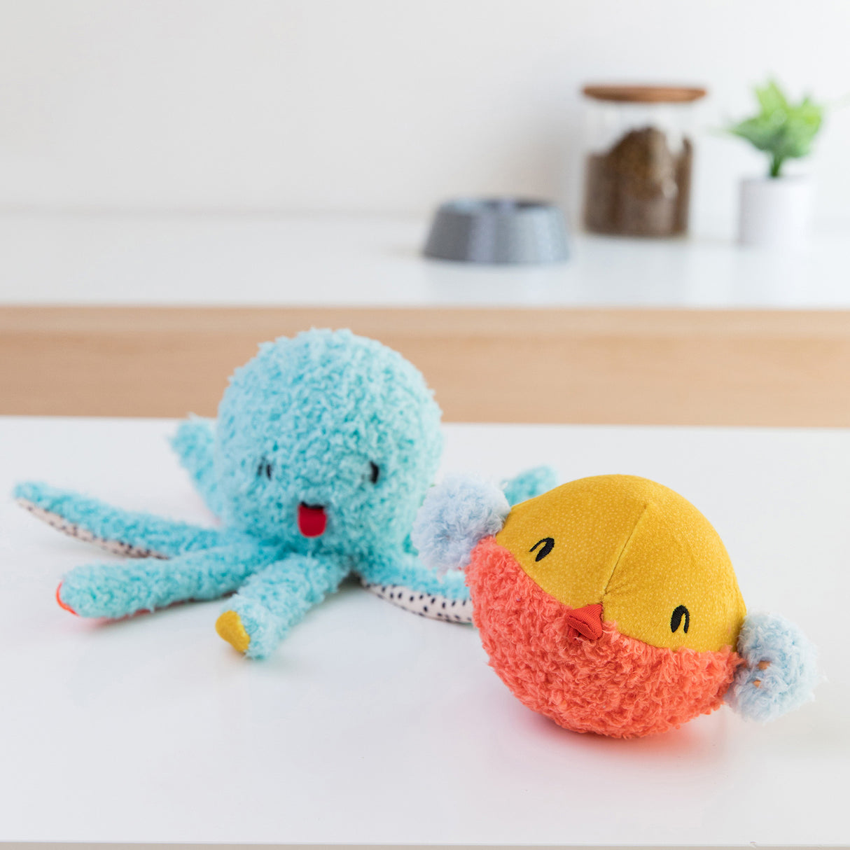 Pet Toy Oddball Olga Octopus Fabric Covered Squeaker Dog Exercise Ball Toy