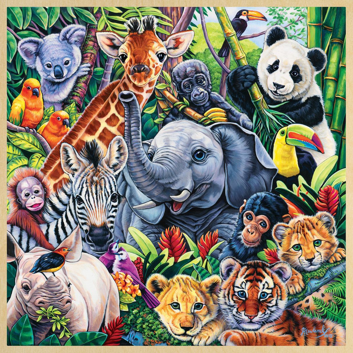 Wood Fun Facts - Safari Friends 48 Piece Wood Puzzle