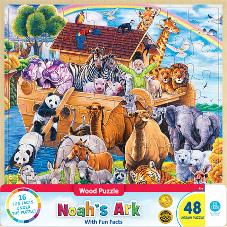 Wood Fun Facts - Noah's Ark 48 Piece Wood Puzzle