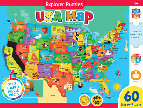 Explorers - USA Map 60 Piece Kids Puzzle