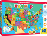 Explorers - USA Map 60 Piece Kids Puzzle