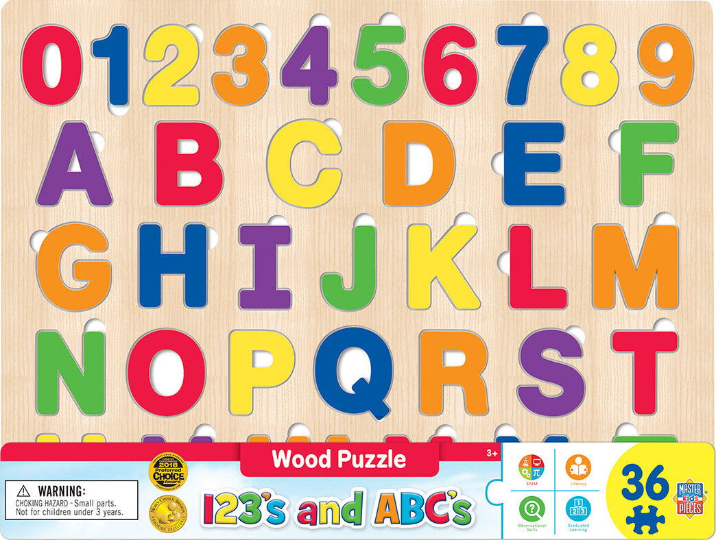 Educational - ABC123 36pc Wood Puzzle – Toys on the Square