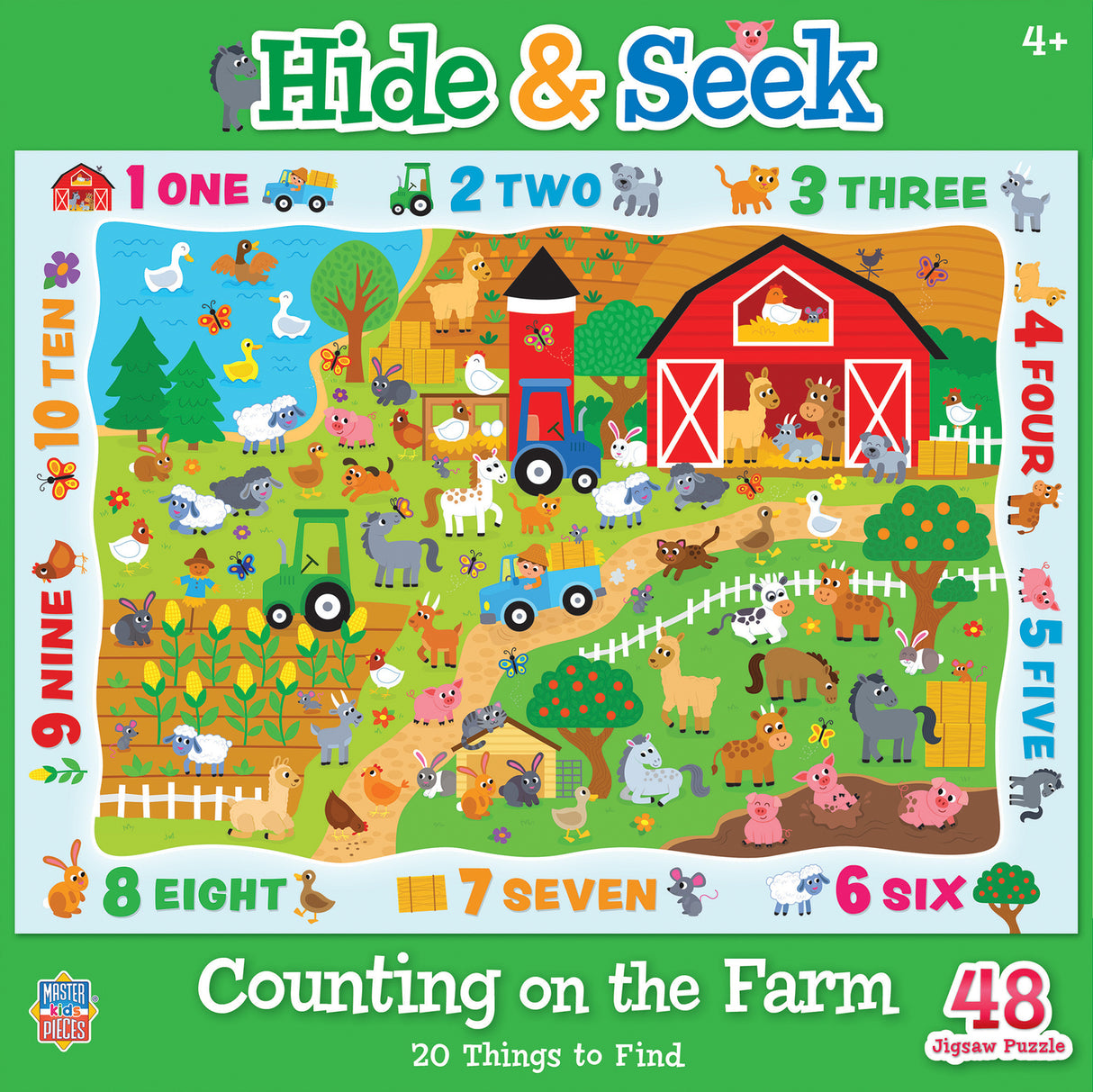 Hide and Seek - Counting on the Farm 48 Piece Puzzle