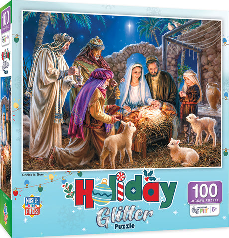 Holiday - Christ is Born 100 Piece Glitter Puzzle