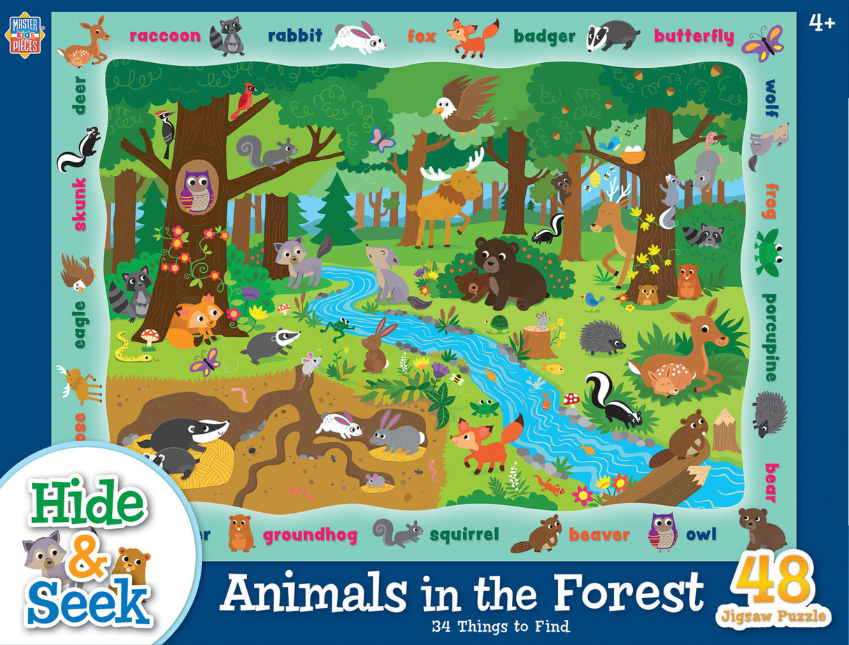 Hide and Seek - Animals in the Forest 48 Piece Puzzle