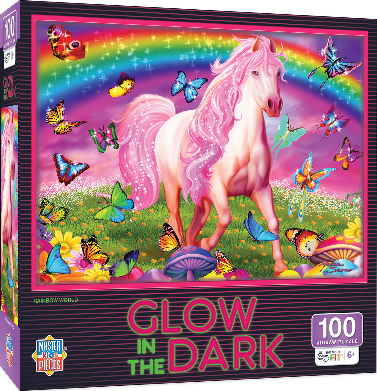 Glow in the Dark - Rainbow World 100 Piece Puzzle