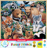 Wood Fun Facts - Forest Friends 48 Piece Wood Puzzle