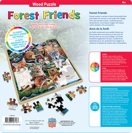 Wood Fun Facts - Forest Friends 48 Piece Wood Puzzle