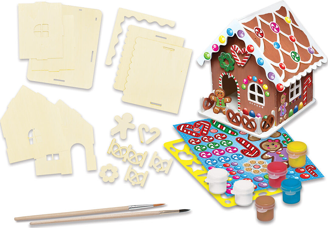 Gingerbread House - Holiday Wood Paint Kit