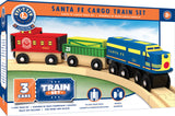 Lionel Santa Fe Cargo 3pc Wood Toy Train Set