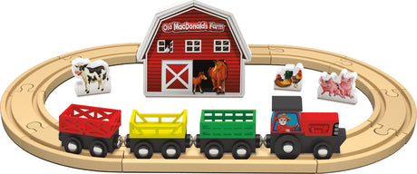 Old MacDonald 18pc Wood Toy Train Set