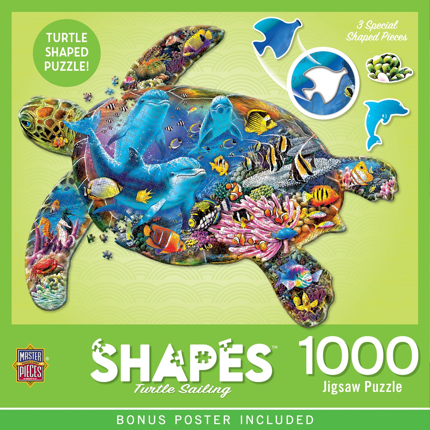 Contours - Turtle Sailing 1000pc Shaped Puzzle – Toys on the Square