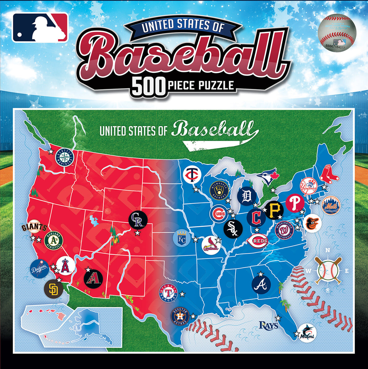 MLB League Map 500pc Puzzle