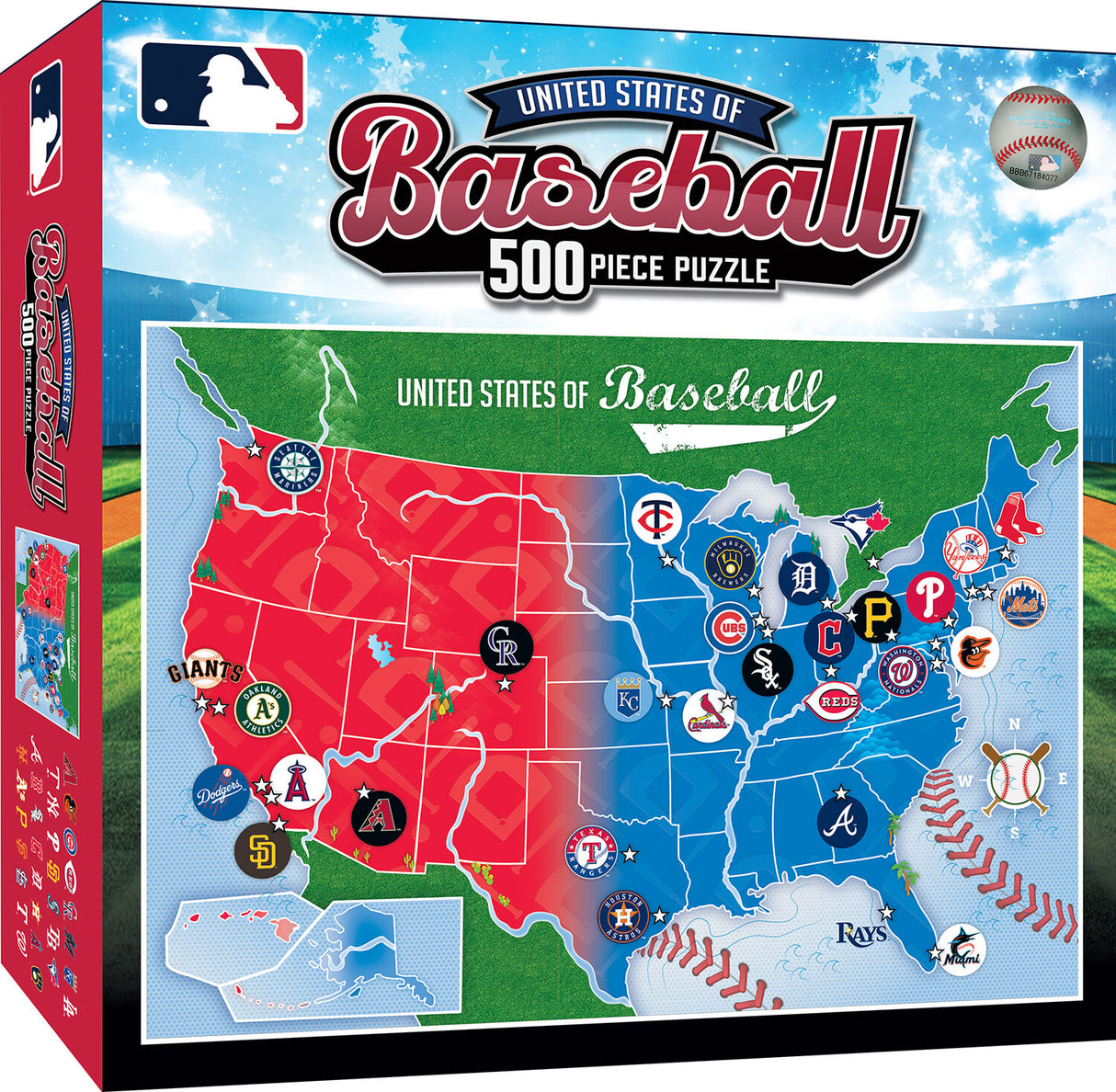 MLB League Map 500pc Puzzle