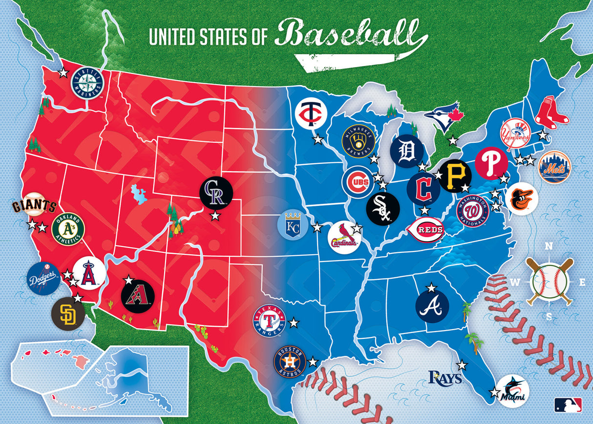 MLB League Map 500pc Puzzle