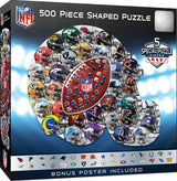 NFL Teams Drip Art Helmet Shaped 500pc Puzzle