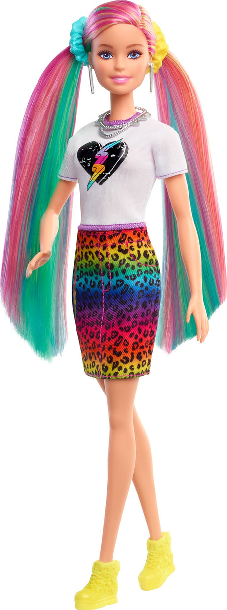 Barbie Leopard Rainbow Hair Doll