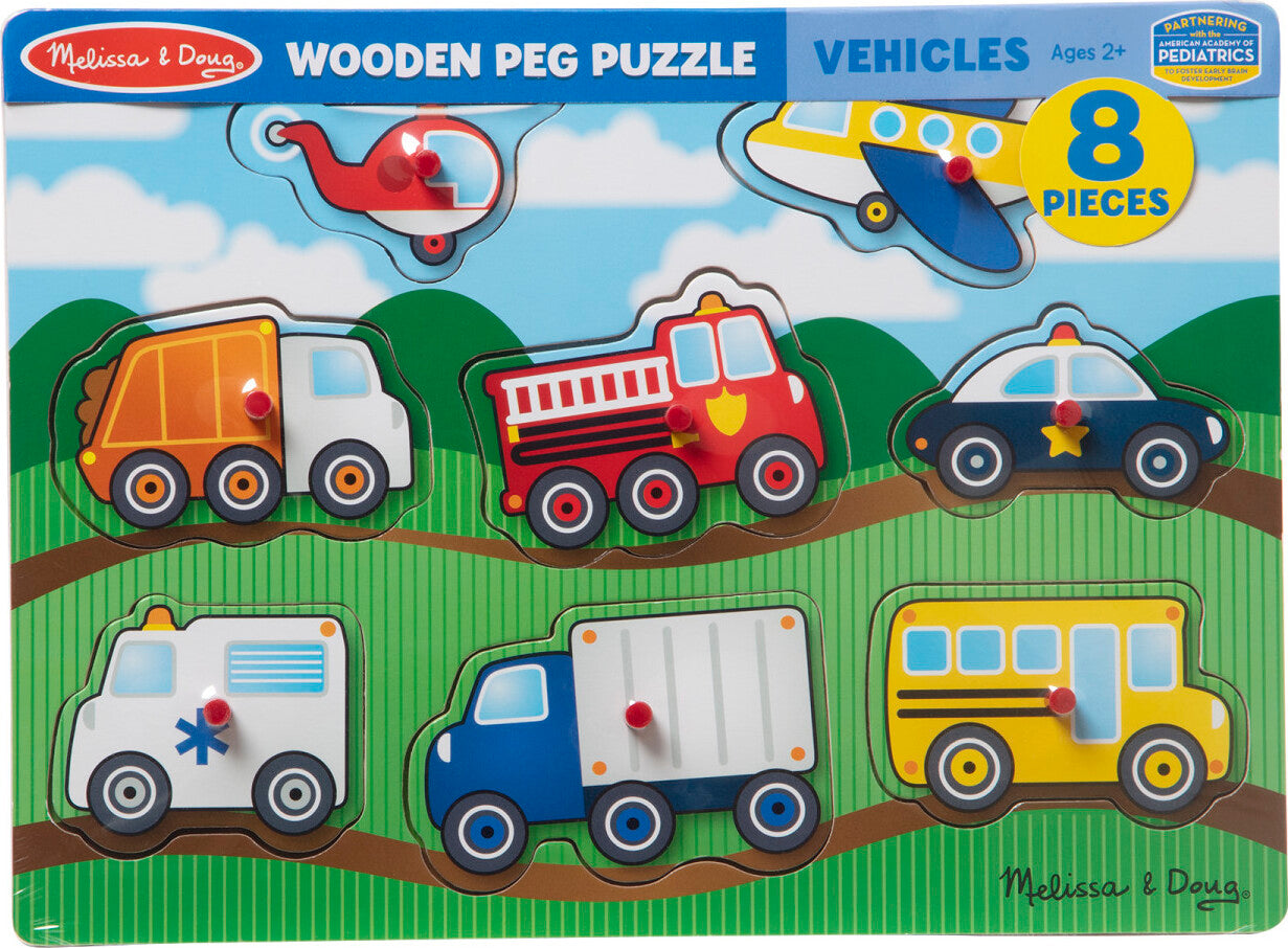 Vehicles Peg Puzzle - 8pc – Toys on the Square