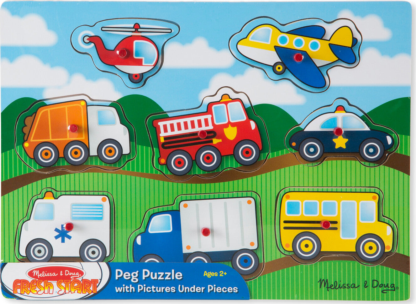Vehicles Peg Puzzle - 8pc – Toys on the Square