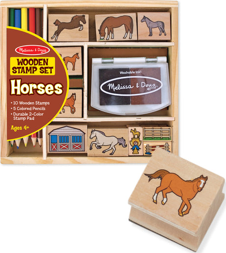 Wooden Stamp Set - Horses