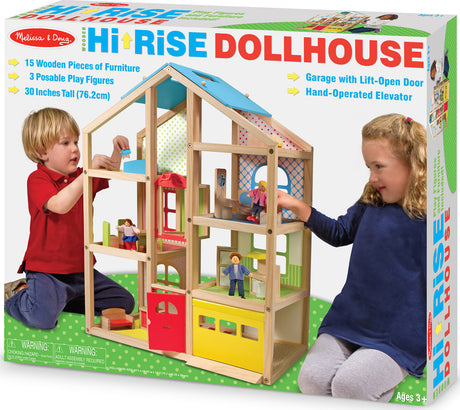 Hi-Rise Wooden Dollhouse and Furniture Set