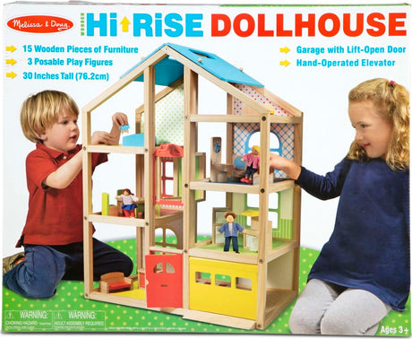 Hi-Rise Wooden Dollhouse and Furniture Set