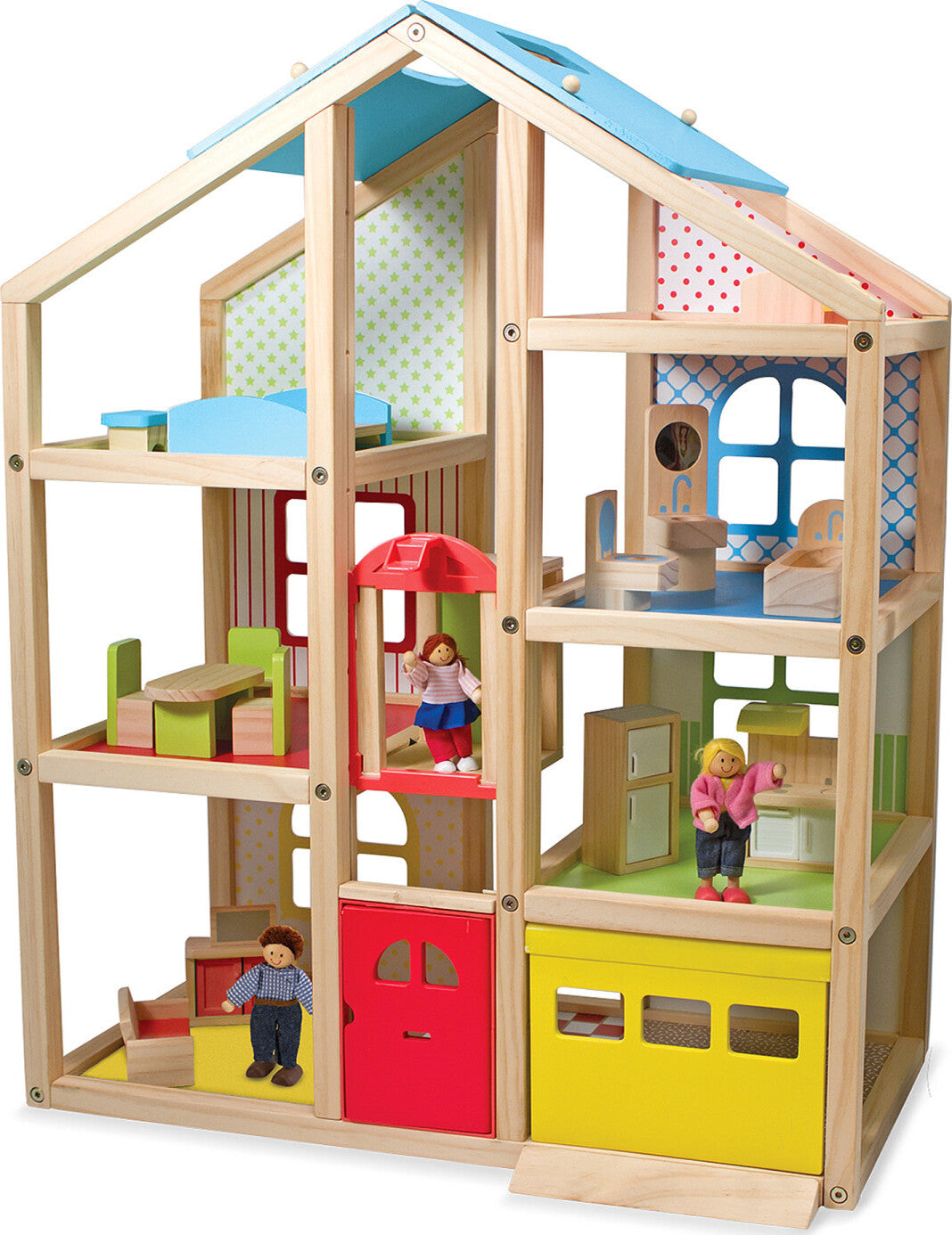 Hi-Rise Wooden Dollhouse and Furniture Set