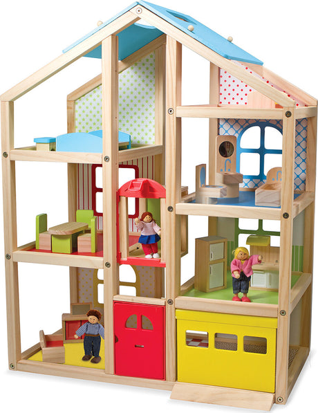 Hi-Rise Wooden Dollhouse and Furniture Set
