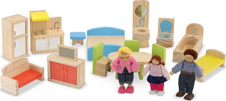 Hi-Rise Wooden Dollhouse and Furniture Set