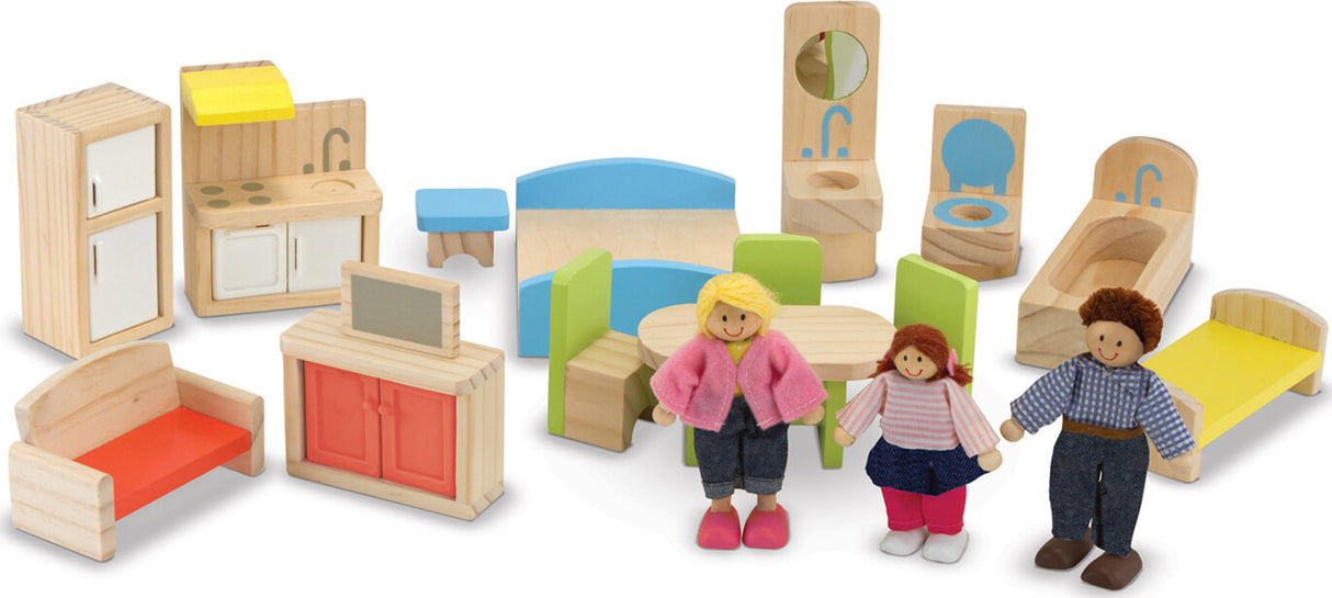 Hi-Rise Wooden Dollhouse and Furniture Set