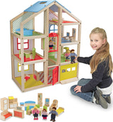 Hi-Rise Wooden Dollhouse and Furniture Set