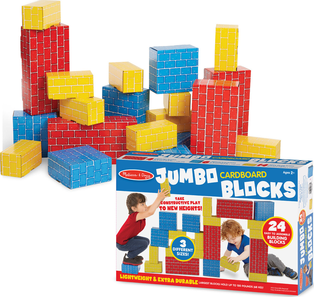 Jumbo Cardboard Blocks - 24 Pieces