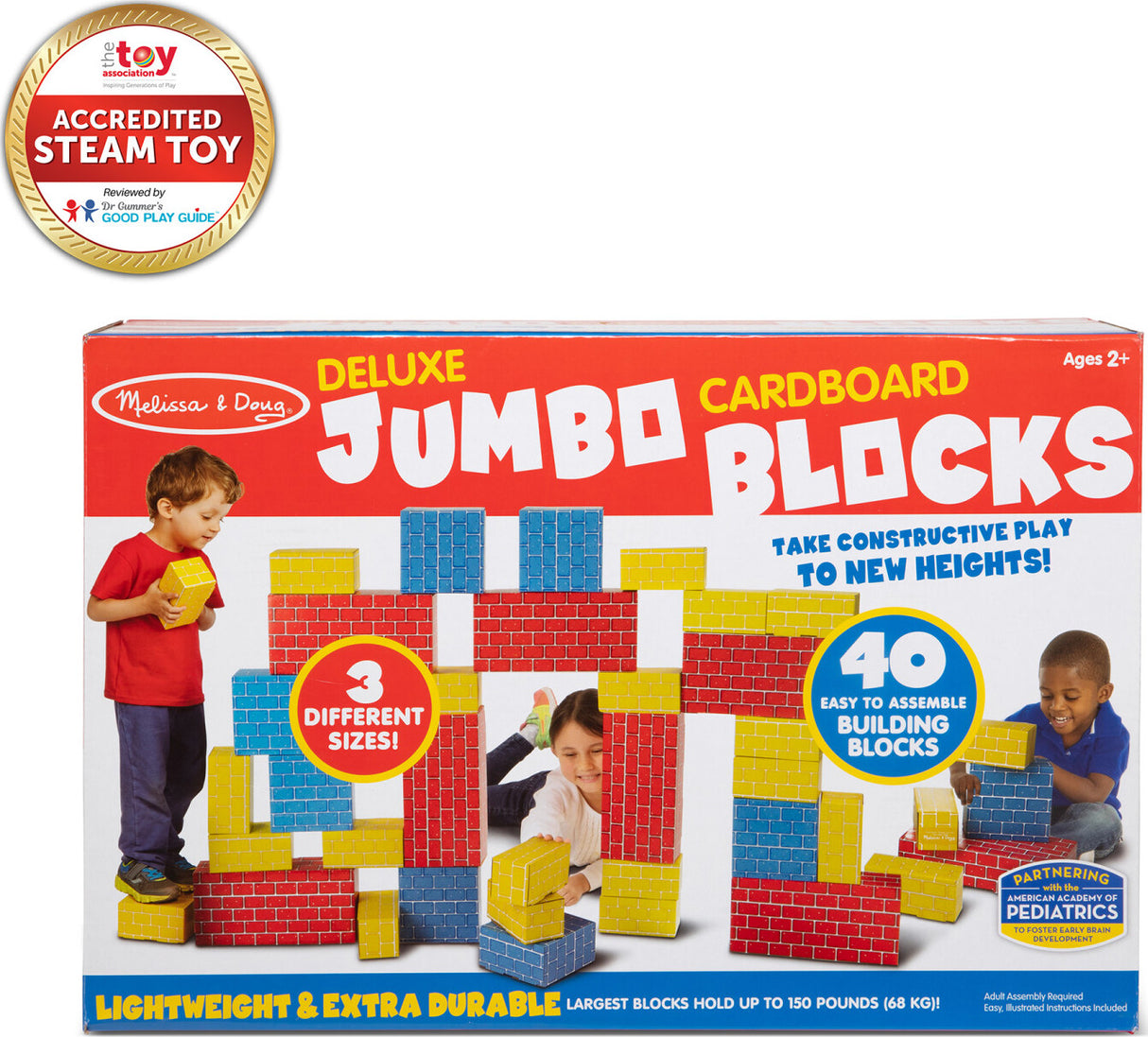 Deluxe Jumbo Cardboard Blocks - 40 Pieces