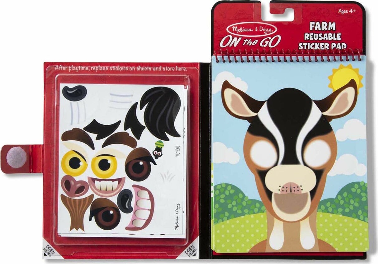 Make-a-Face - Farm Reusable Sticker Pad - On the Go Travel Activity