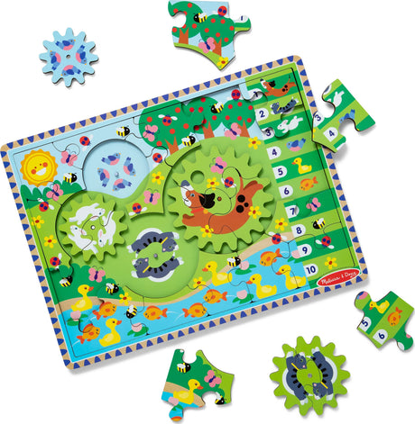 Animal Chase I-Spy Wooden Gear Puzzle