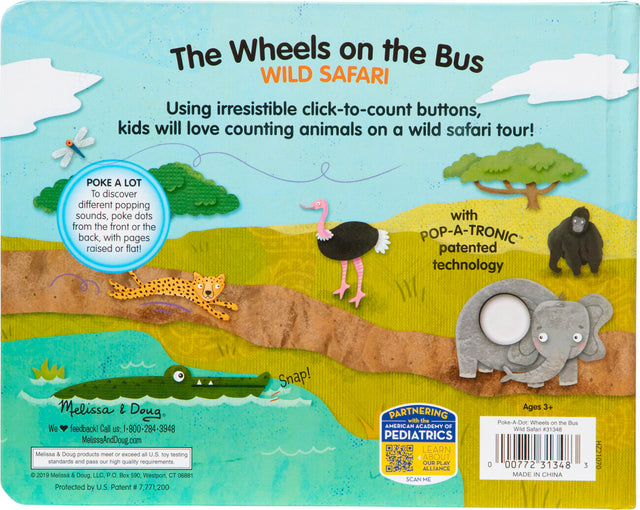 Poke-a-Dot - The Wheels on the Bus Wild Safari Board Book