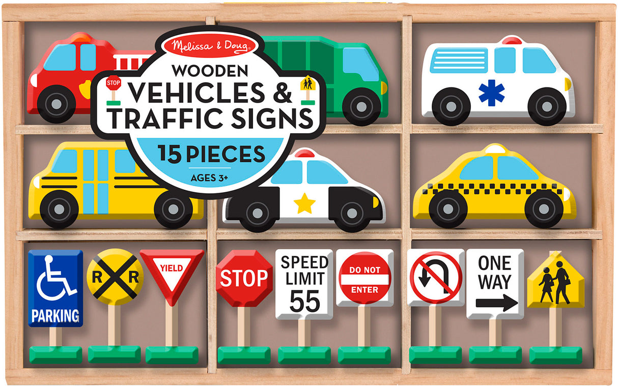 Wooden Vehicles and Traffic Signs