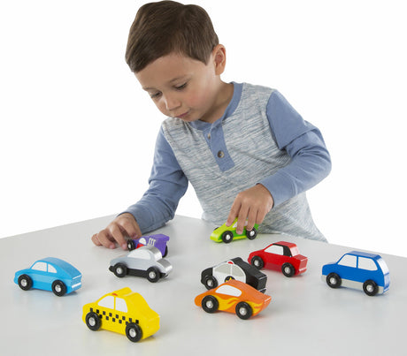 Wooden Cars Set - 9 Pieces